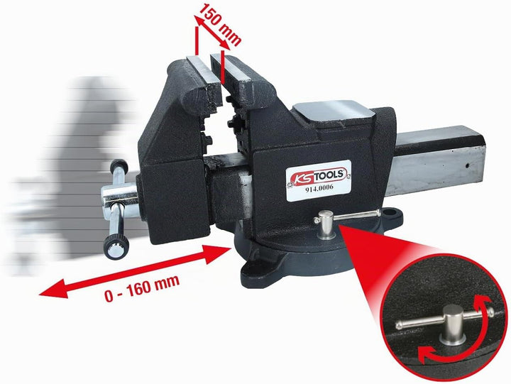 KS Tools 914.0006 Parallel-Schraubstock, 6" 150 mm, 150 mm
