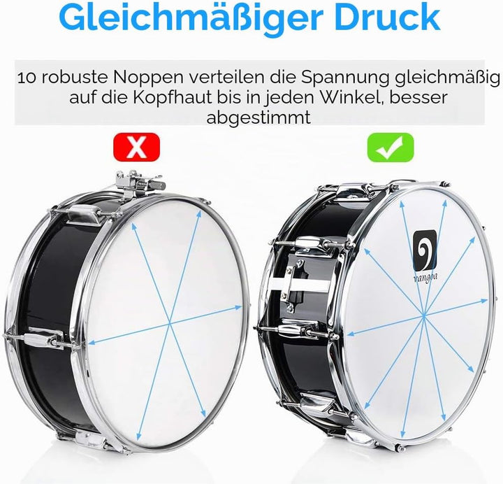 Vangoa Snare Drum 14 Zoll Ahornholz Cavity Kleine Trommel Akustik Schlagzeug Snaredrums mit Snare Dr