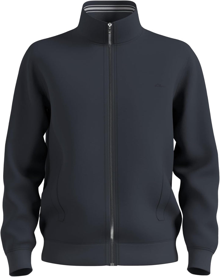 s.Oliver Herren Sweatjacke mit Stehkragen M Blau, M Blau