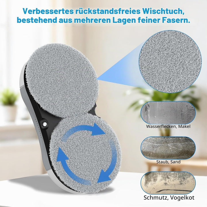 Fensterputzroboter,5600Pa Fensterroboter mit Fernbedienung und Kantenerkennungssystem, Fensterputzro