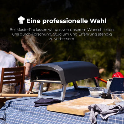 MasterPRO Napoli | Pizzaofen | Tragbarer Gasofen mit Schnellbackfunktion bis zu 500ºC | Pizzen in 60