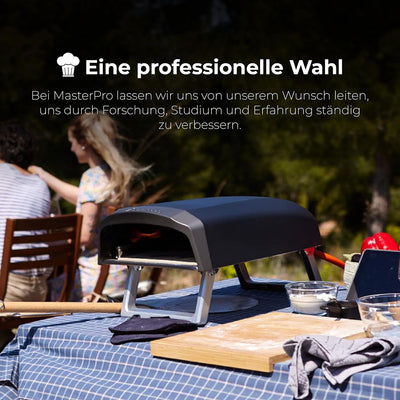 MasterPro Pizza Oven | Pizzaofen | Tragbarer Gasofen mit Schnellbackfunktion bis zu 500ºC | Pizzen i
