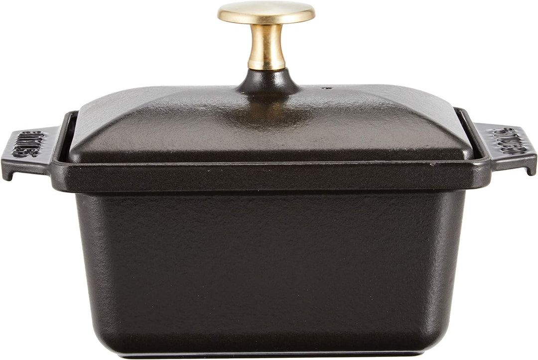Staub 40509-571-0 Terrine, 15 x 11 cm, 0,7 L, Innen schwarz glänzend, schwarz