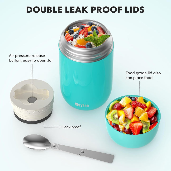 Thermobehälter für Essen 450ml, 710ml Thermobecher Essen Edelstahl Warmhaltebehälter mit Löffel Esse