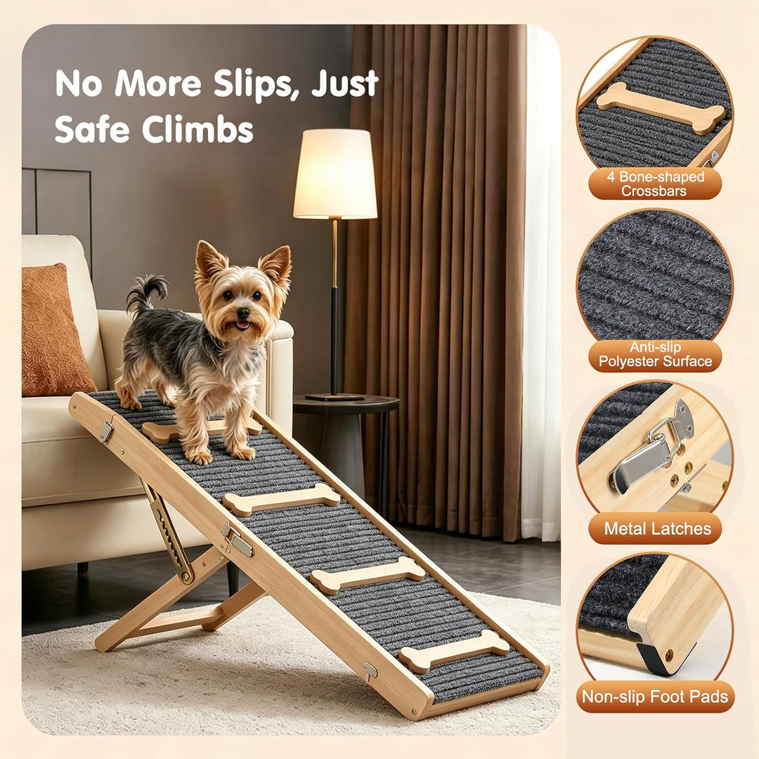 Pawaboo 2026 Verbesserte Hundebrücke Für Couch, Faltbare Kleine Hundebrücke Für Sofa Mit 7 Einstellb
