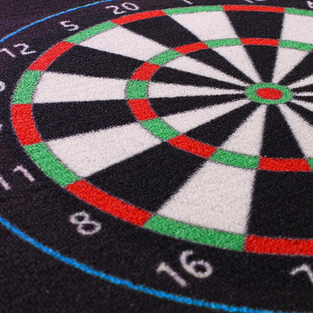 Kingpower Dartteppich mit Abwurflinie, Dart Zubehör mit Motiv, Dartmatte mit Oche, pflegeleichter Te