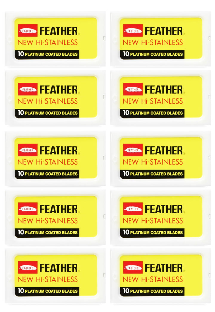 Feather - 100 Rasierklingen mit doppeltem Strang