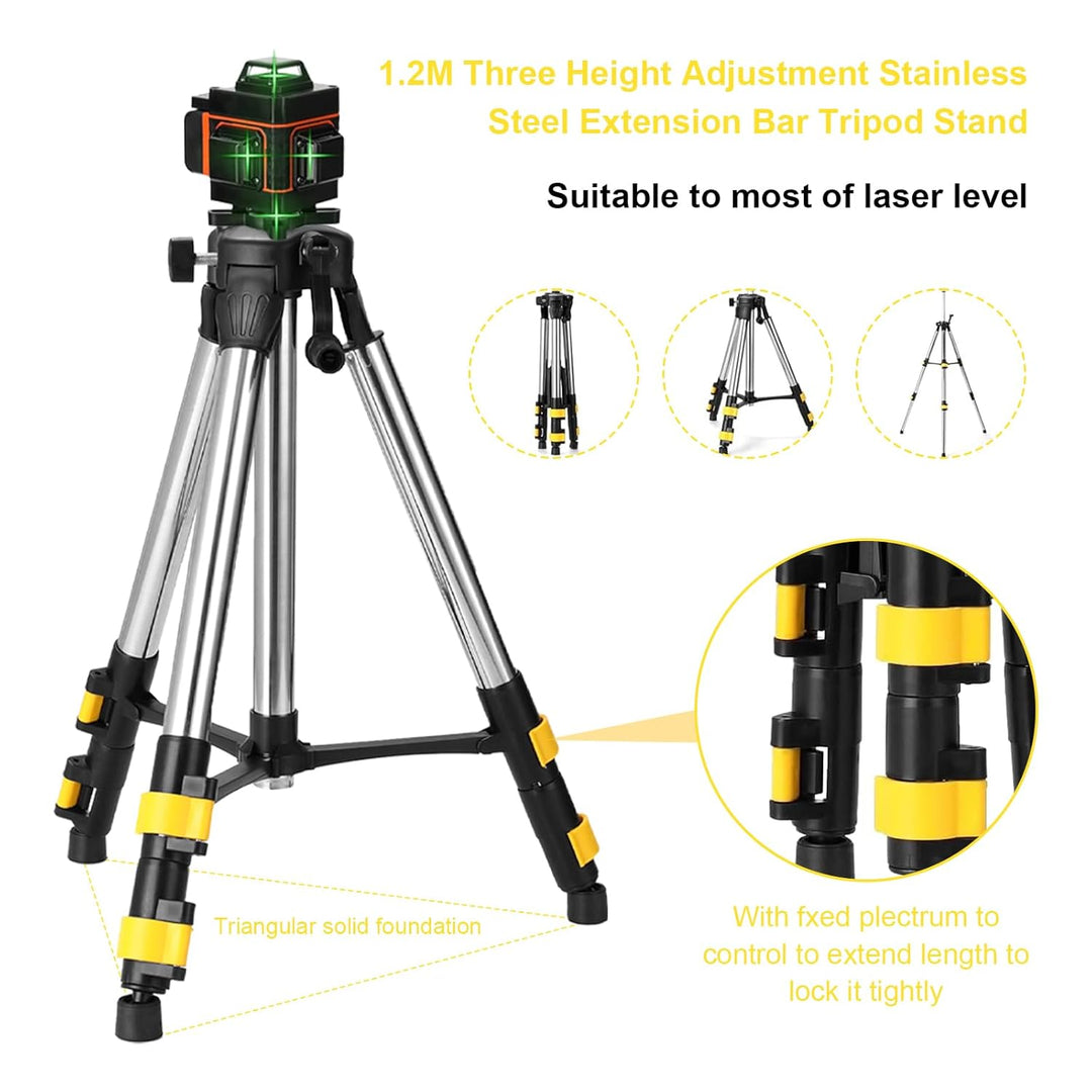 Stativ Laser Professional, 50-120 cm Baustativ Stützen Höhenverstellbar Laser Sativ mit 5/8"-11 Auss