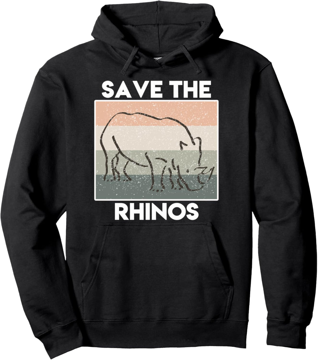 Nashorn Shirt für Damen und Herren - Save the Rhinos Pullover Hoodie