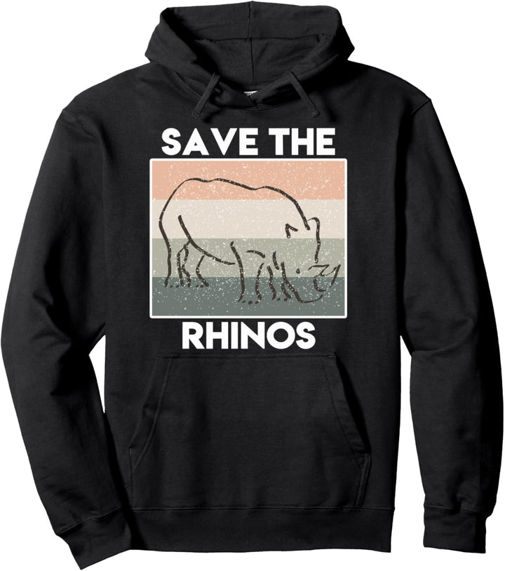 Nashorn Shirt für Damen und Herren - Save the Rhinos Pullover Hoodie