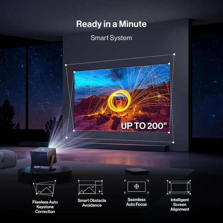 Cube 600 Projektor mit eingebautem Google TV, 1080P Tragbarer Projektor mit WiFi & Bluetooth, True 6