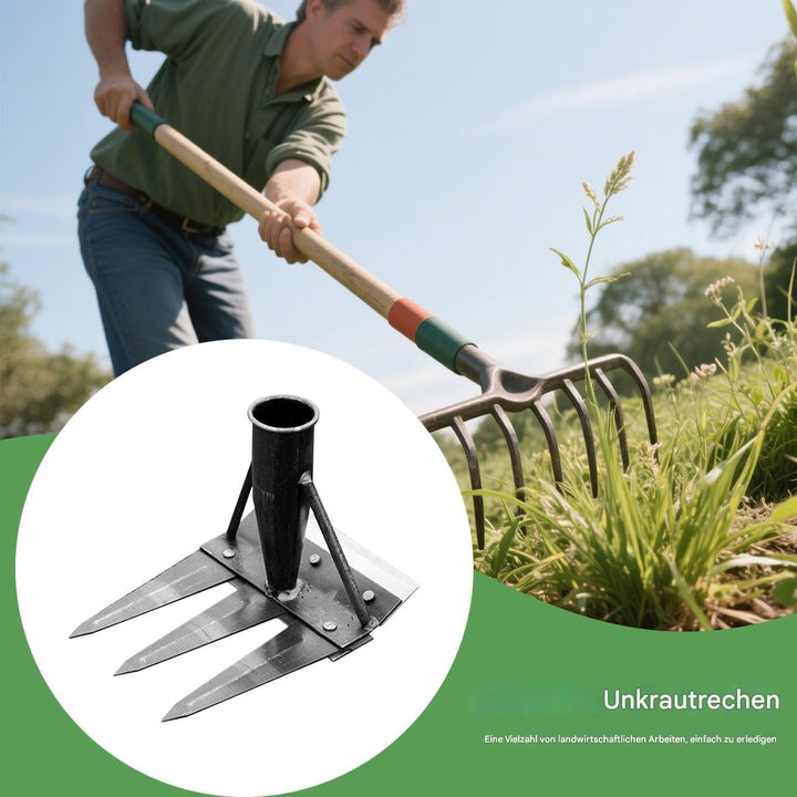 Unkrautrechen, Gartenhacke aus Karbonstahl, Garden Harke, 2/3/4/5/7 Zähnen Garten Unkrauthacke, Unkr