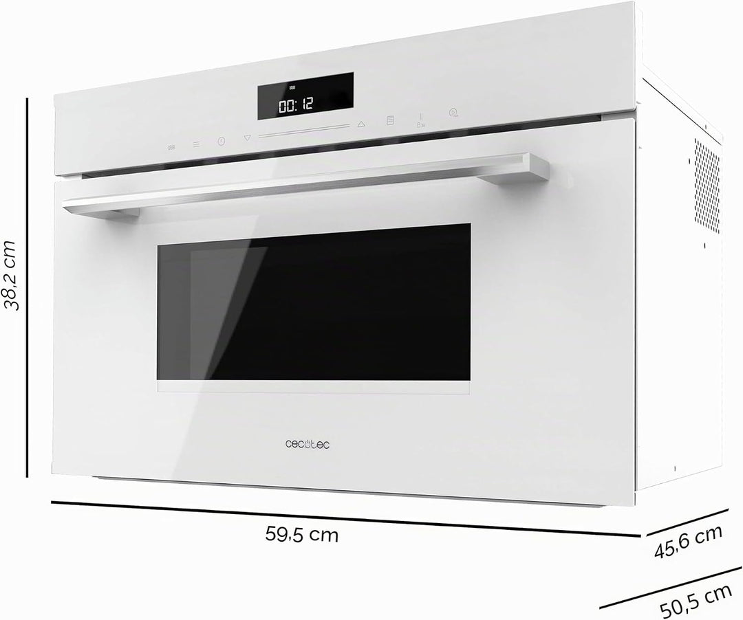 Cecotec Bolero Hexa MW703800 Glasweiss, 1450 W, 34 L Kapazität, Mikrowellenfunktion, Grillmodus, Def