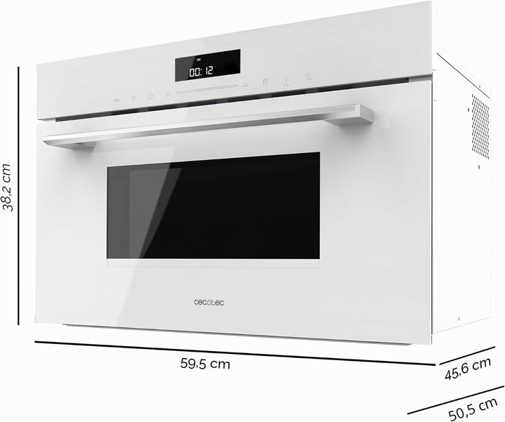 Cecotec Bolero Hexa MW703800 Glasweiss, 1450 W, 34 L Kapazität, Mikrowellenfunktion, Grillmodus, Def