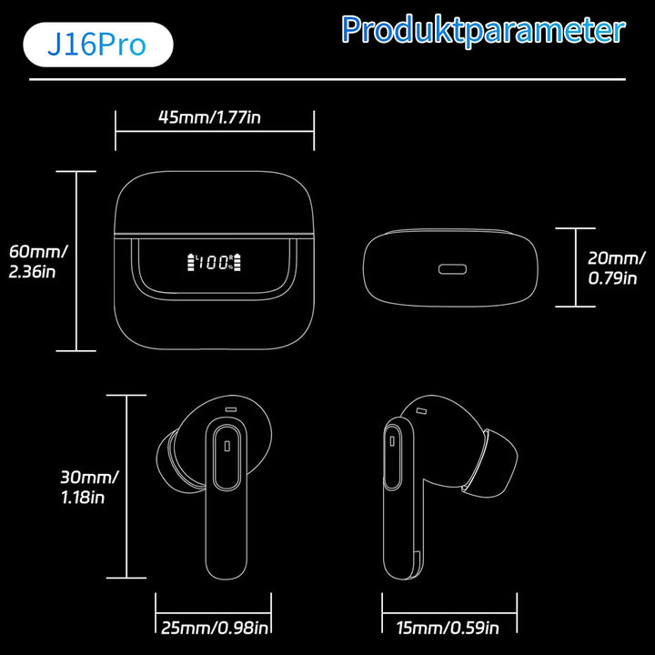 Bluetooth Kopfhörer in Ear, 6 Mikrofone ENC Noise Cancelling für Klarere Anrufe, Kopfhörer Kabellos