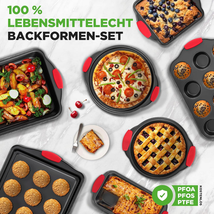NutriChef NCSBS8S hitzeroten Silikongriffen, ofenfest, Eisen, schwarz 8 Piece Set Schwarz, 8 Piece S