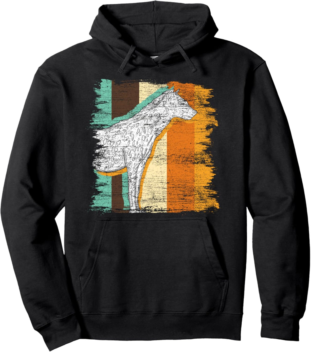 Retro Safari Tier Geschenk Hyäne Pullover Hoodie