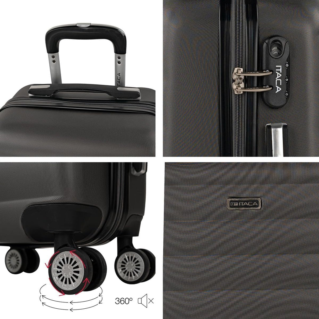 ITACA - Trolley Handgepäck Cabin Trolley Koffer Reisekoffer Hartschalenkoffer mit Zahlenschloss - Ka
