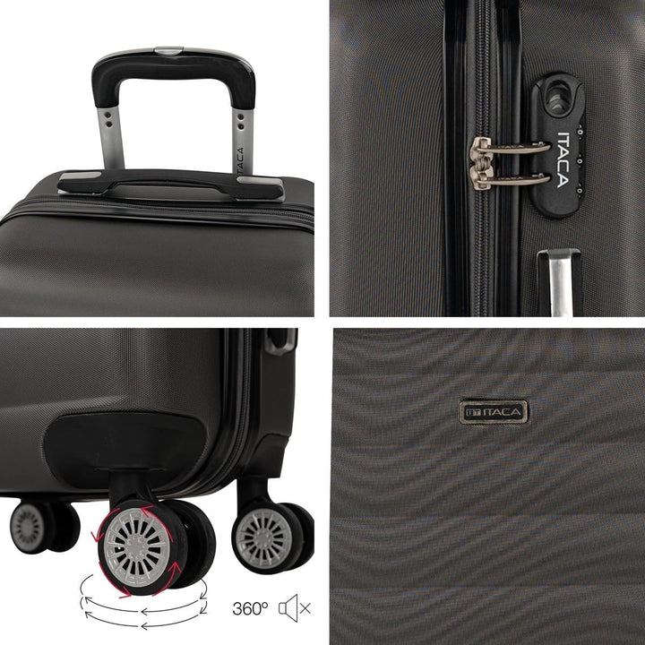ITACA - Trolley Handgepäck Cabin Trolley Koffer Reisekoffer Hartschalenkoffer mit Zahlenschloss - Ka