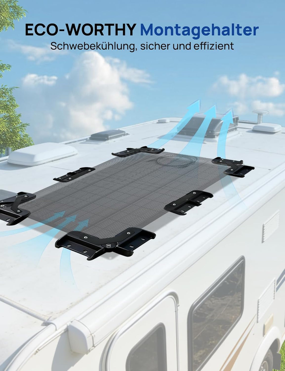 ECO-WORTHY Solarpanel Halterung mit Hängende Kühlkonstruktion Schnelle Installation Kompatibel mit F