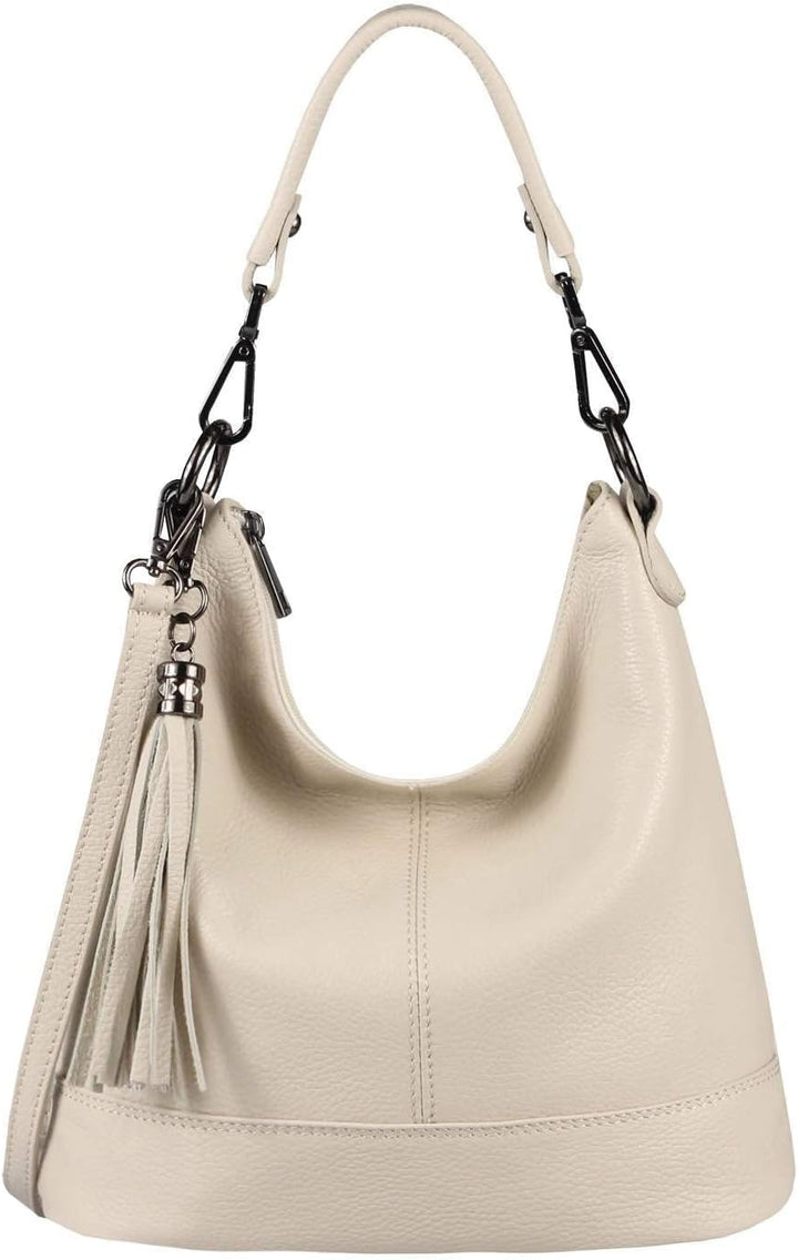 OBC Made in Italy Damen Leder Tasche Umhängetasche Shopper Schultertasche Handtasche Crossbody City