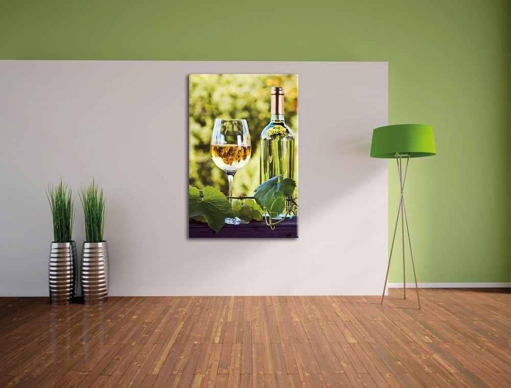 Wein und Weintrauben, Format: 100x70 auf Leinwand, XXL riesige Bilder fertig gerahmt mit Keilrahmen,