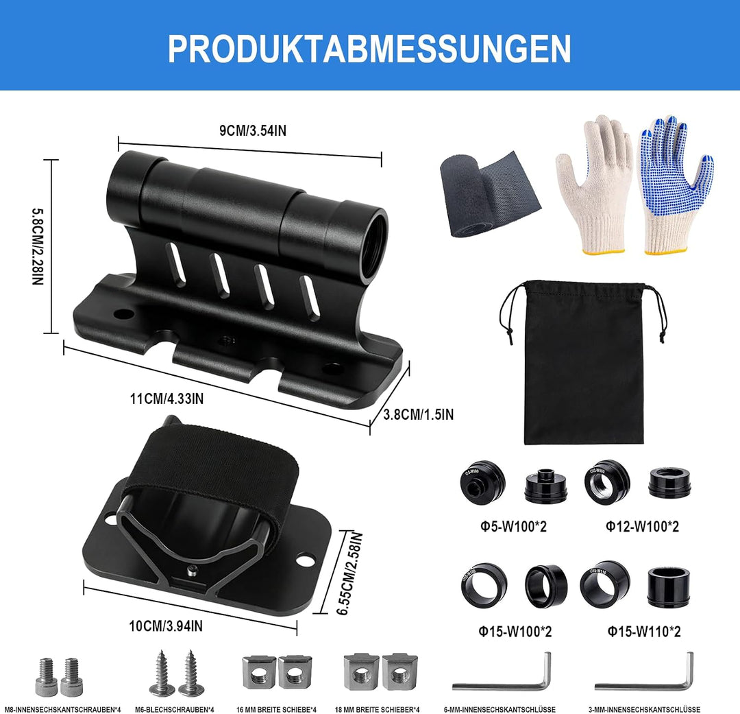 2 Stück Gabelhalterung Fahrrad Set Universal MUniversal Montage-Kit | für LKW/Anhänger/Fahrradgepäck