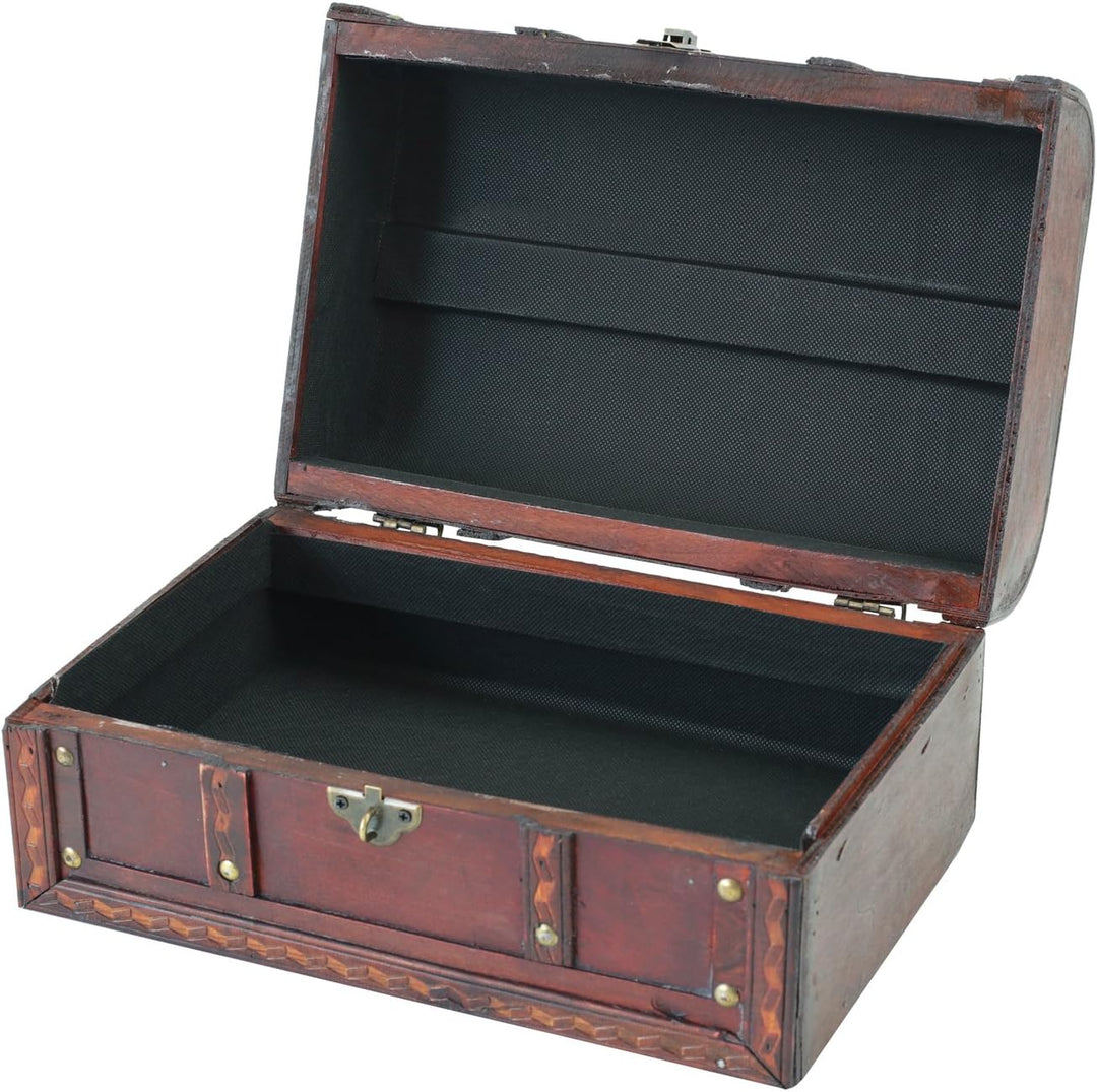 HMF 6401-130 Schatztruhe aus Holz mit Schloss | 30 x 20 x 15 cm | Klein | Spanien 30 cm, Spanien, 30
