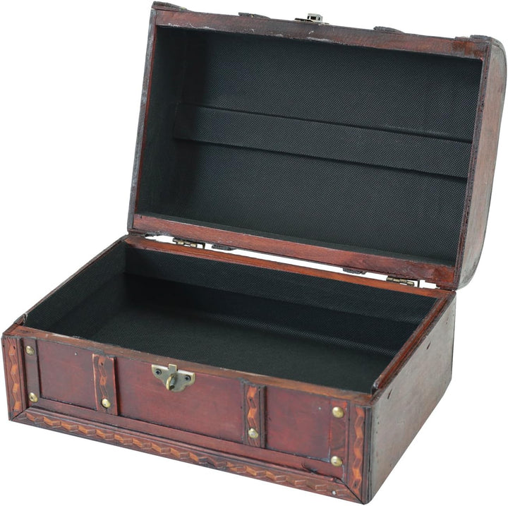HMF 6401-130 Schatztruhe aus Holz mit Schloss | 30 x 20 x 15 cm | Klein | Spanien 30 cm, Spanien, 30
