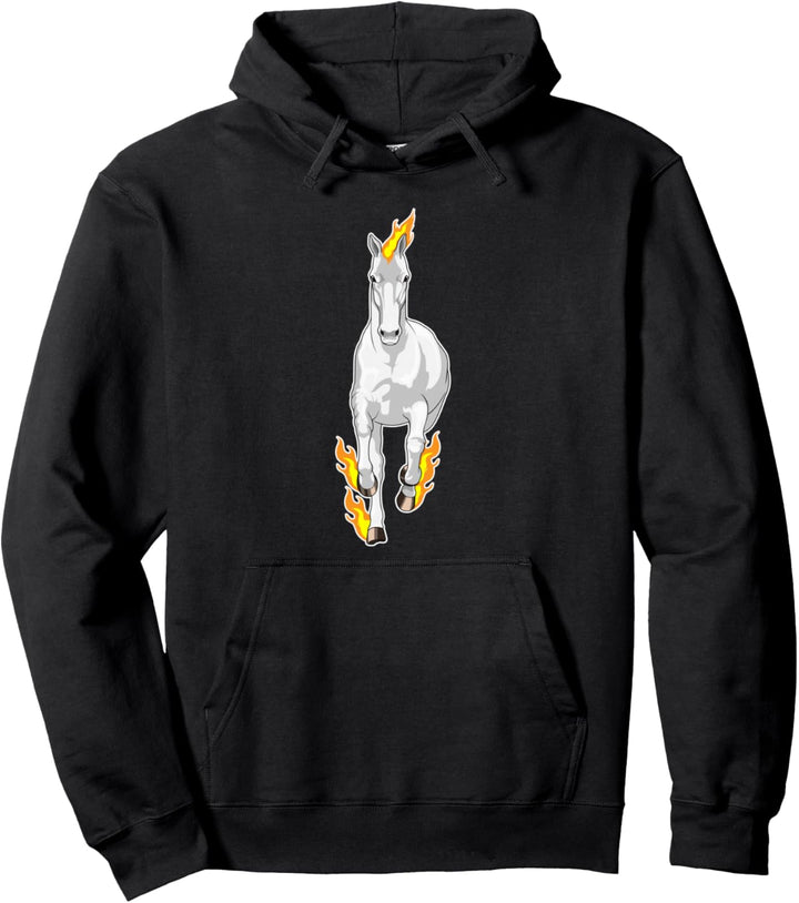 Pferd Flammen Pullover Hoodie