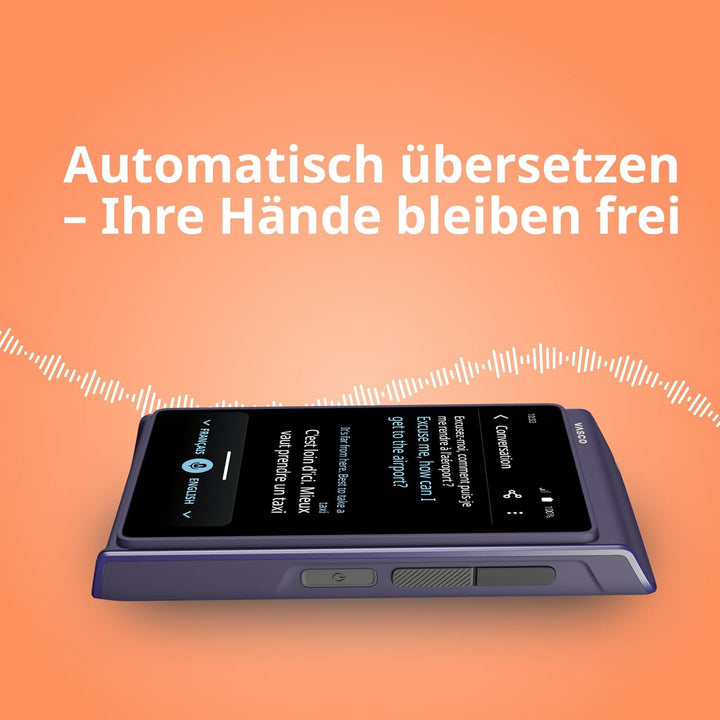Vasco Translator Q1 | Sprachübersetzer | Sprachausgabe mit eigener Stimme (Voice Cloning) | Anruf Üb