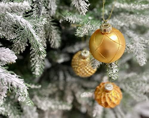 MC-Trend 12er Set edle Luxus Glas Weihnachtskugeln Ø 6cm Weihnachtsbaum Kugeln Christbaumkugeln Weih