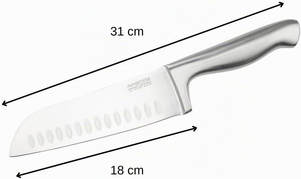 Nirosta Santokumesser STAR, scharfes Küchenmesser,Edelstahl, handlicher Griff, langlebiges Allzweckm