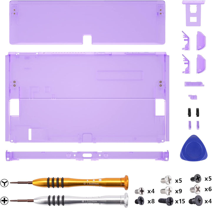 eXtremeRate Rückeite Konsole Gehäuse für Switch OLED, DIY-Ersatz Hülle Rückgehäuse mit Kickstand Ers