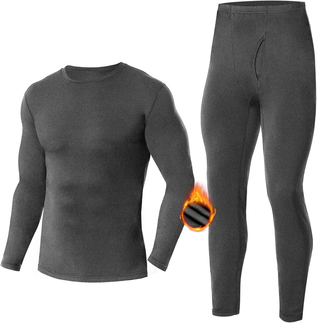 SIMIYA Herren Thermounterwäsche Set, warme Unterwäsche mit Innenfleece, Ultraleicht Oberteil und Unt
