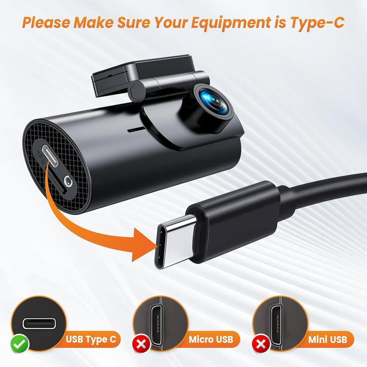 GKU Typ C Hardwire-Kit Dash Cam, 12V- 24V bis 5V 3A, 3,5 Meter Auto-Ladekabel-Kabel, Parküberwachung