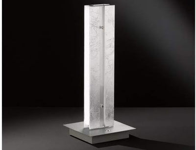 WOFI Tischleuchte, Aluminium, Integriert, 12 W, Silber, 15 x 15 x 37 cm Silber Tischleuchte, Silber