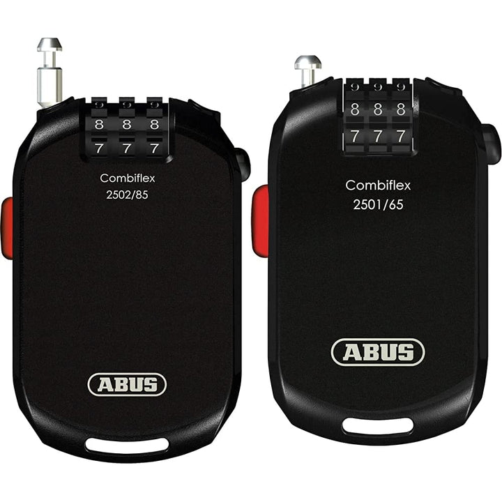 ABUS Spezialschloss Combiflex 2502/85 - Geeignet als Gepäcksicherung - 85 cm Stahlkabel Schwarz & Sp