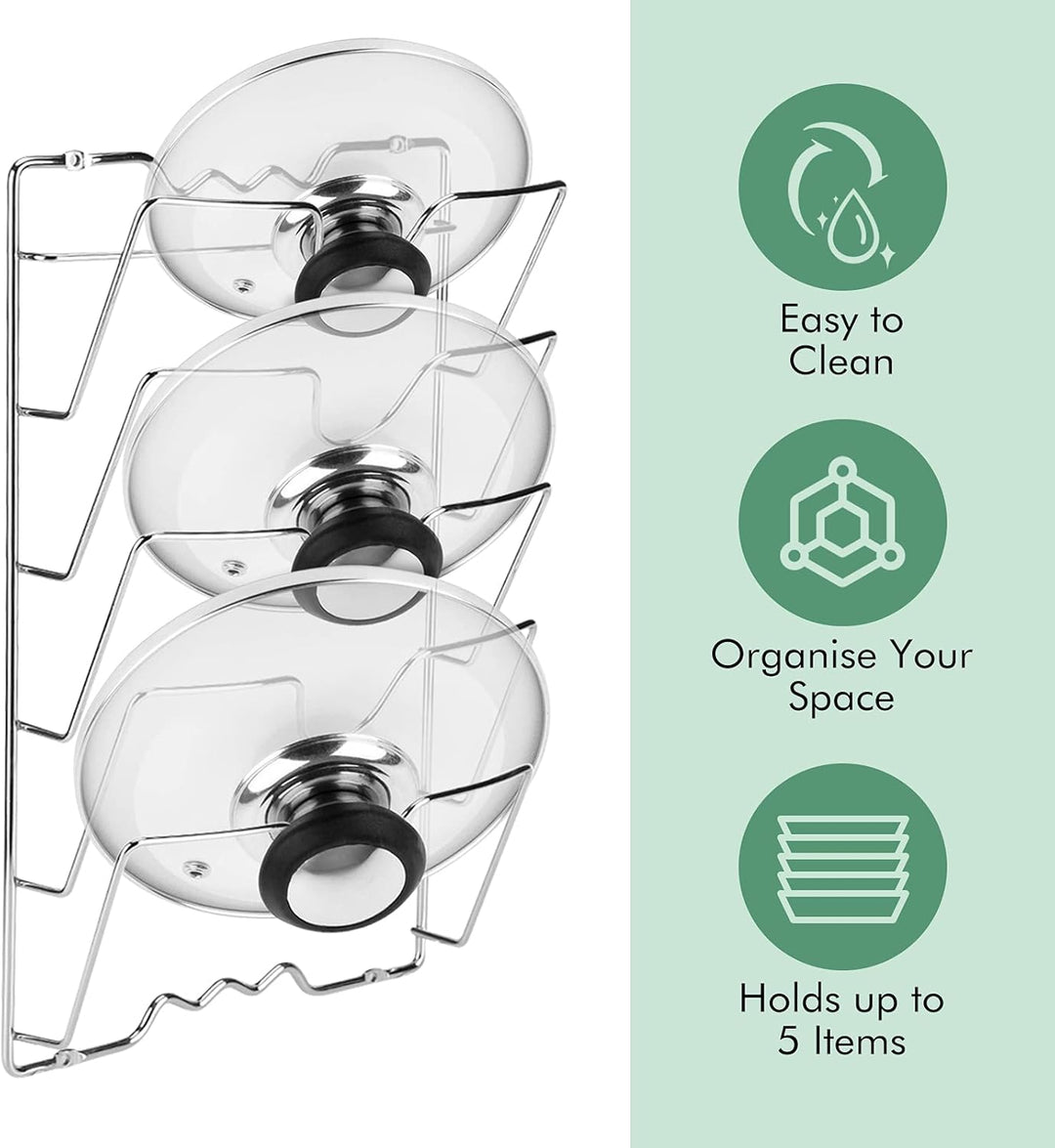 Vertikaler Topfdeckelhalter, Pfannendeckelregal für Küche, Praktischer Küchenorganizer, Aufbewahrung