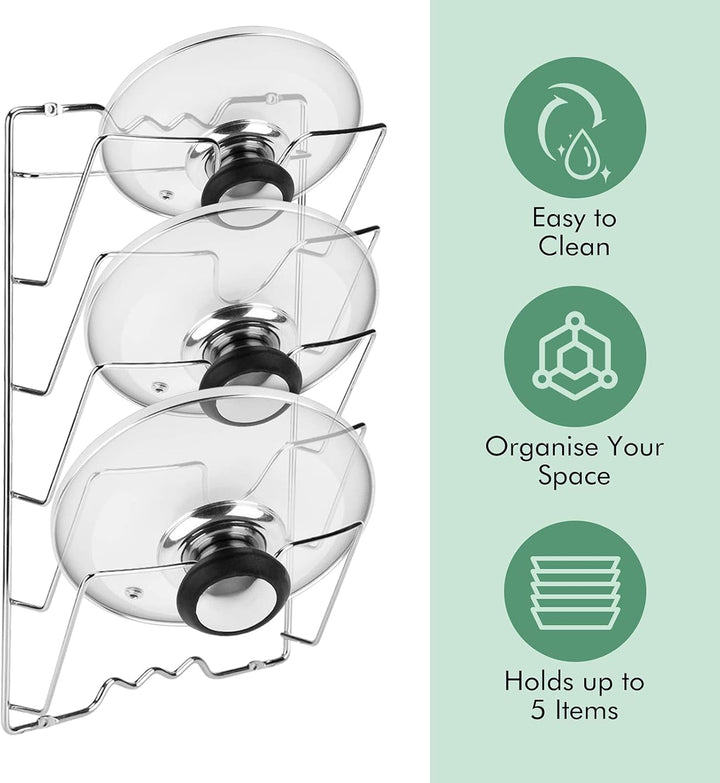 Vertikaler Topfdeckelhalter, Pfannendeckelregal für Küche, Praktischer Küchenorganizer, Aufbewahrung