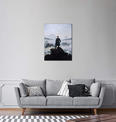 Bilderdepot24 Bild auf Leinwand | Caspar David Friedrich Der Wanderer über dem Nebelmeer in 50x70 cm