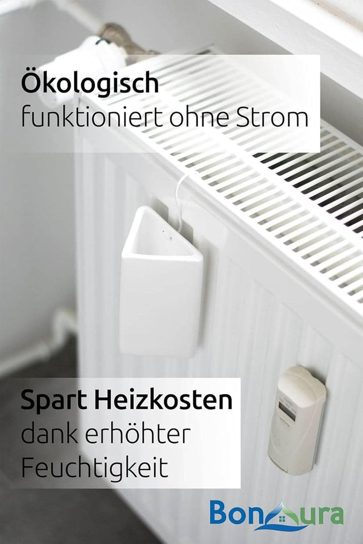 Luftbefeuchter Heizung Keramik Dreieckig I Haken & Duftöl [4er Spar-Set, 200ml] I Wasserverdunster f
