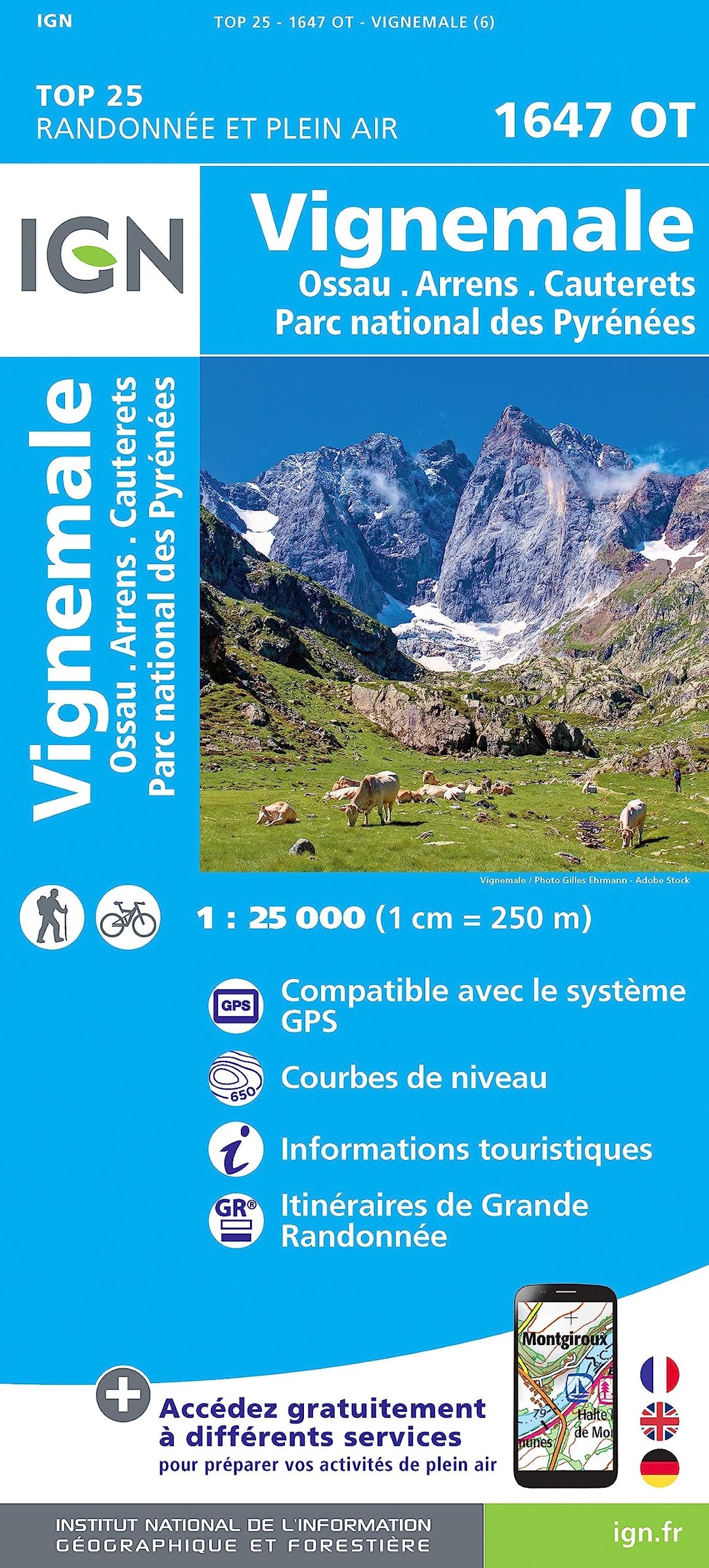 Vignemale Ossau Cautetrets 1:25 000 (TOP 25), Karte
