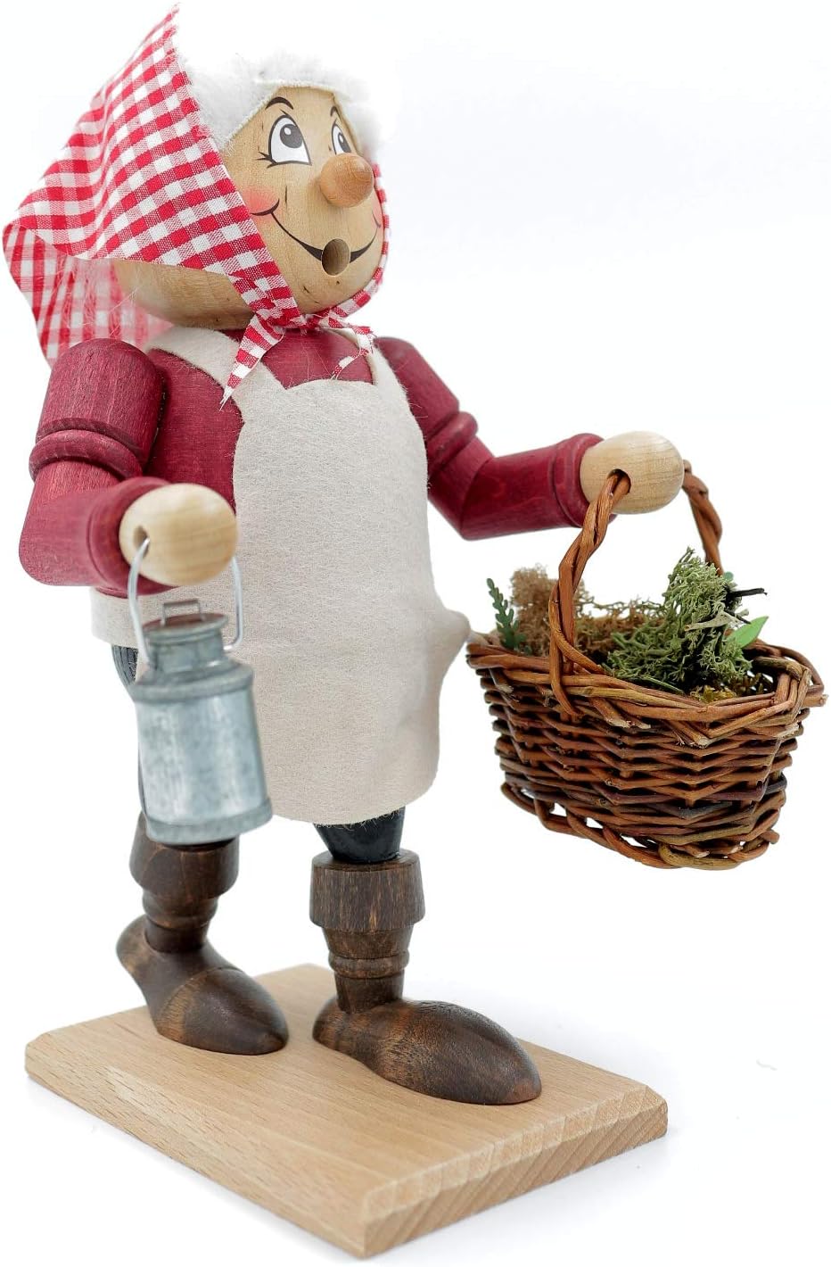 Kuhnert - Original Erzgebirgische Holzkunst Räuchermann Räucherfigur 22cm - Kräuterfrau