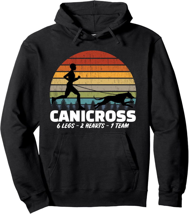 Canicross Hund Sport Laufen Fitness Retro Stil Addicted Pullover Hoodie