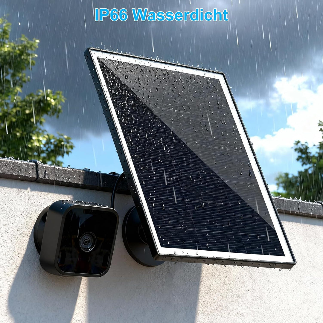 Solarpanel für Blink Kamera, 6W Solarmodul mit 360 Grad Drehbarer Halterung, IP66 Wasserdicht, 10FT