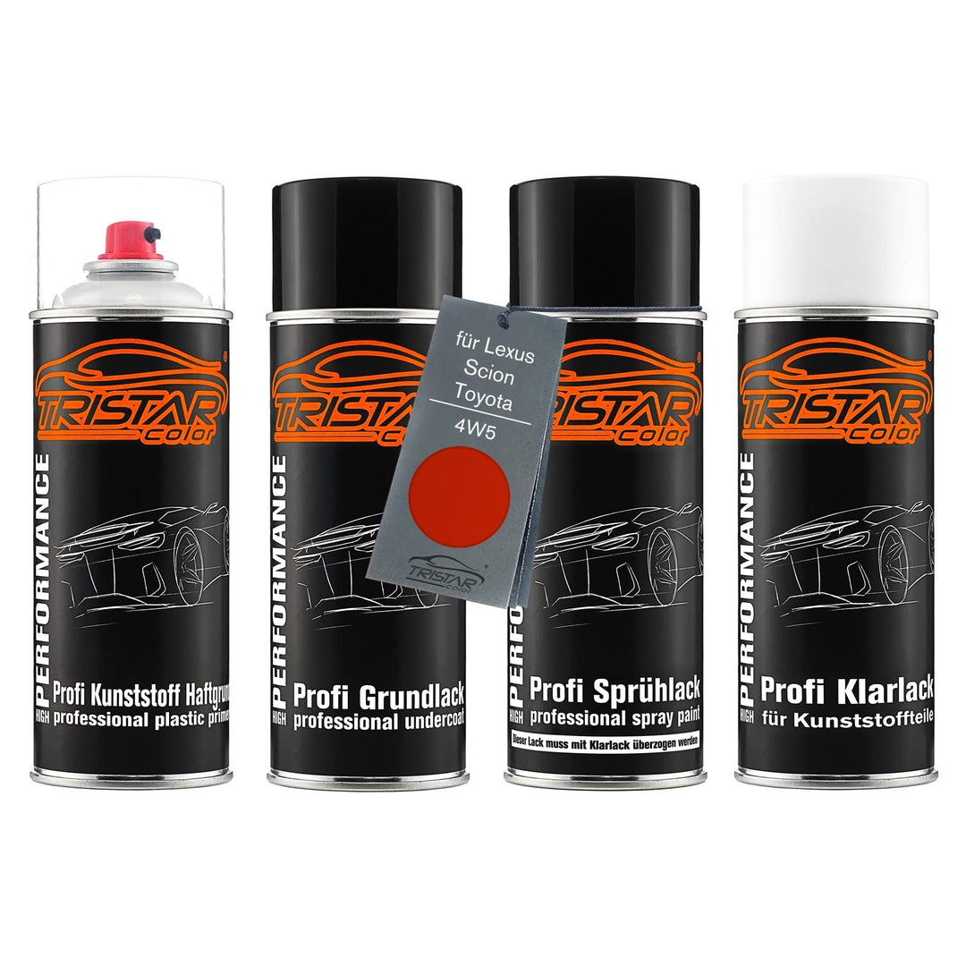 TRISTARcolor Autolack Spray Set Kunststoff für Toyota 4W5 Pop Orange Perl | für Toyota / Lexus / Sci