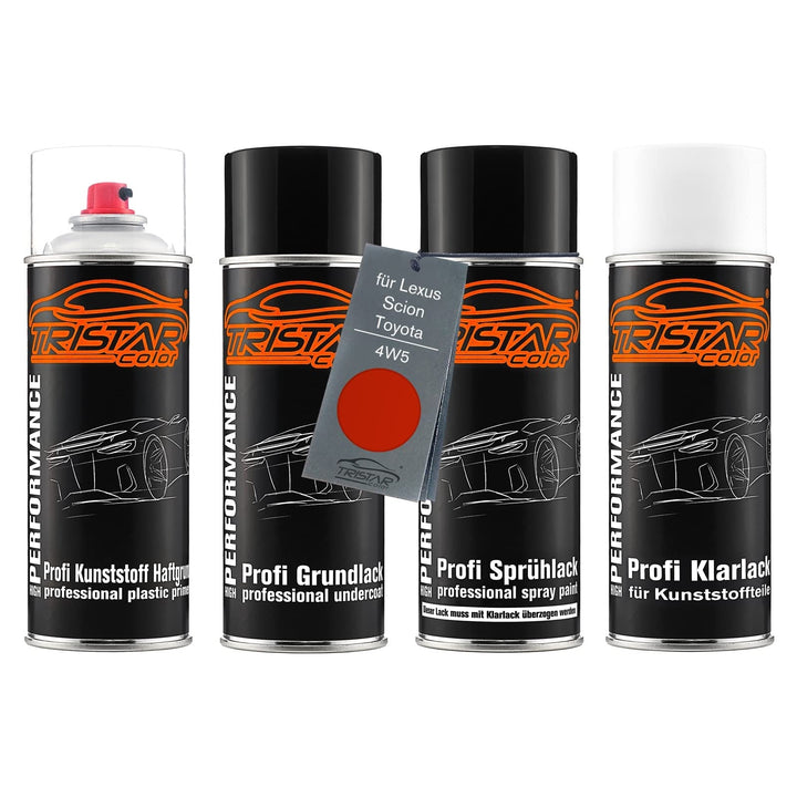 TRISTARcolor Autolack Spray Set Kunststoff für Toyota 4W5 Pop Orange Perl | für Toyota / Lexus / Sci