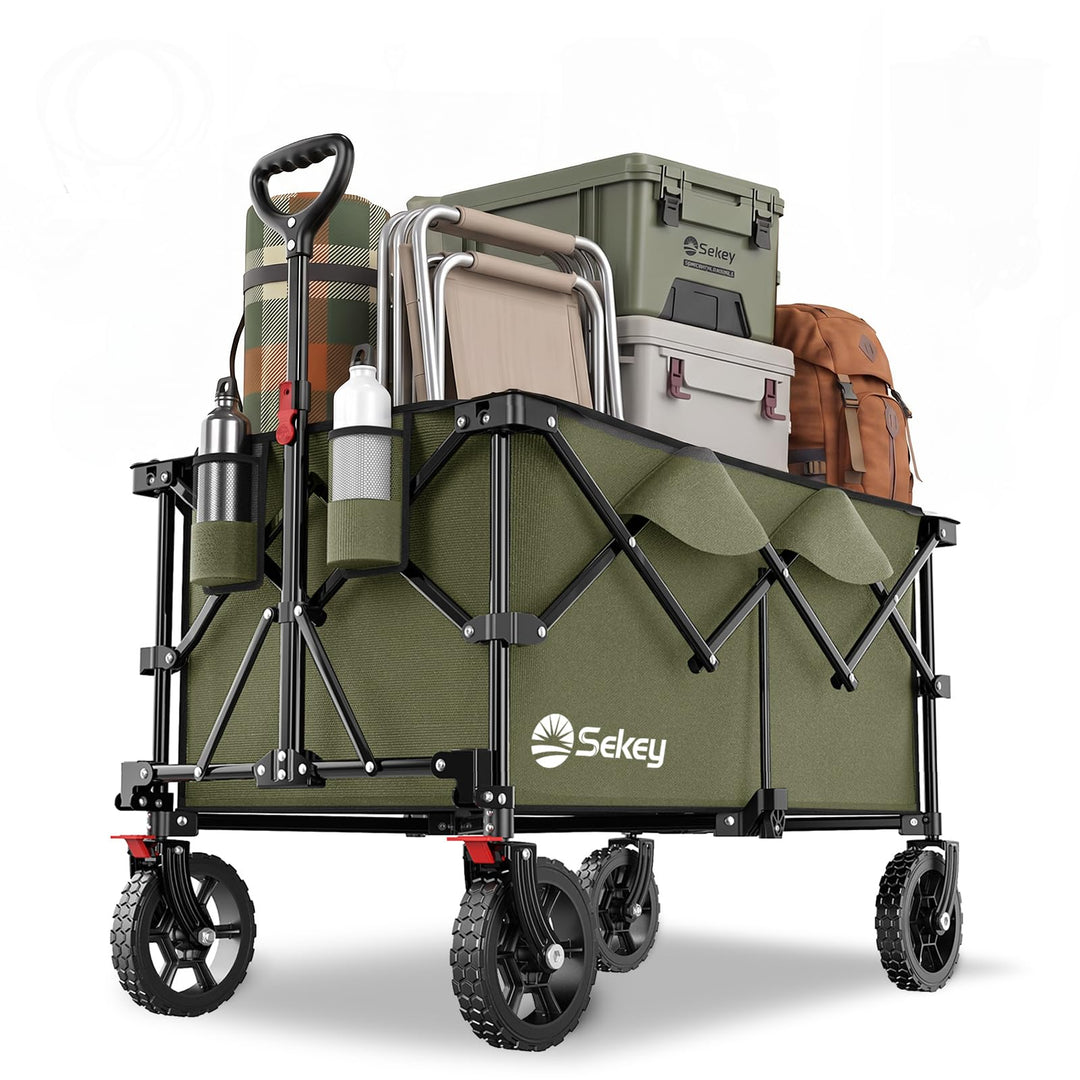 Sekey XXL Plus Bollerwagen Faltbar 200L 200KG Tragkraft, Faltbarer Bollerwagen Geländetauglich mit B