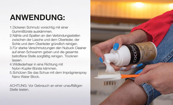 Coccine - Schuhpflege 3in1 Set, Imprägnierspray Schuhe + Pflege für Wildleder und Nubuk, Impregnieru